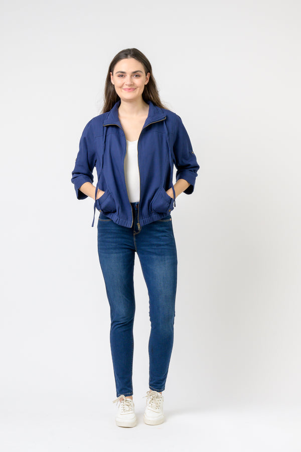 Alora Short Jacket - Navy Blue