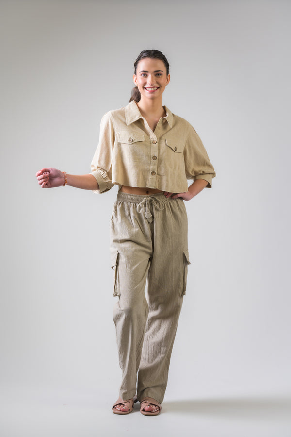 Button-Down Short Jacket - Natural