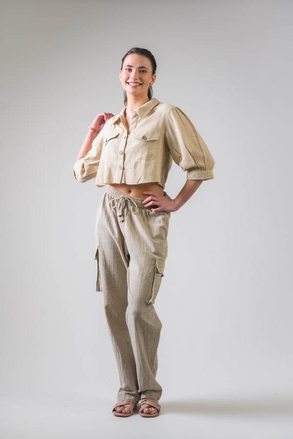 Button-Down Short Jacket - Natural