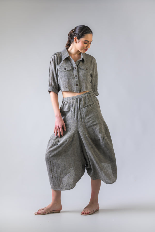 Button-Down Short Jacket - Grey