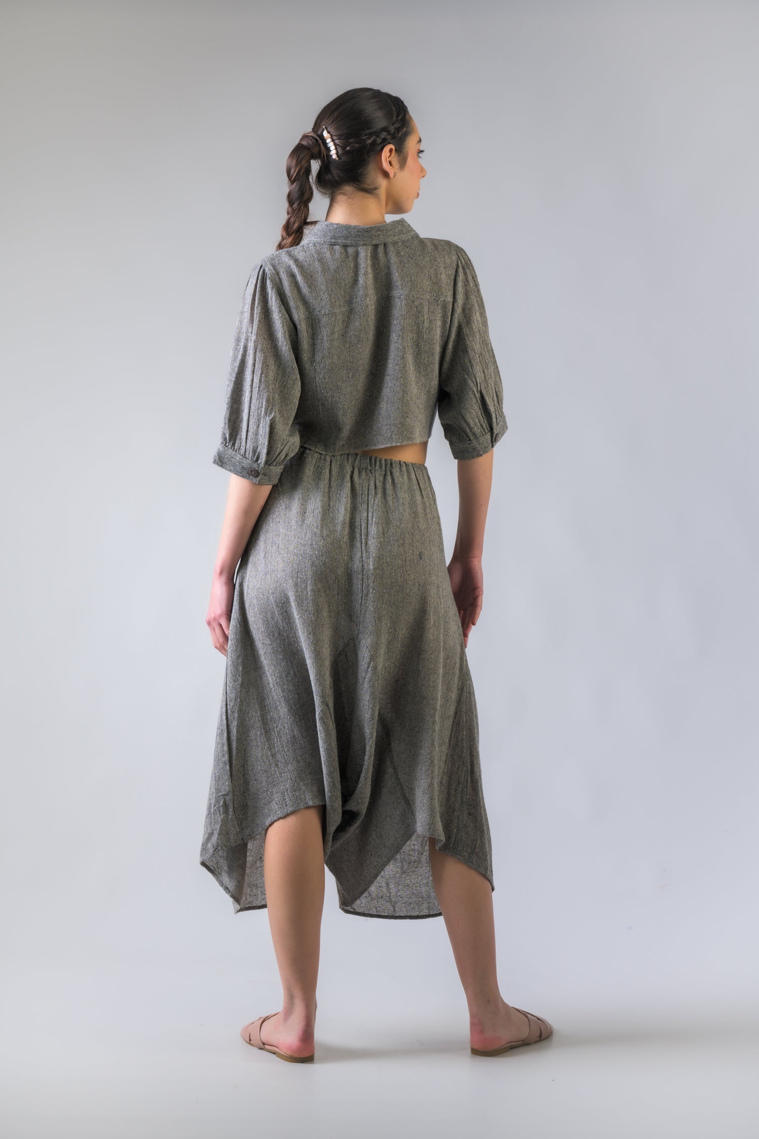 Button-Down Short Jacket - Grey