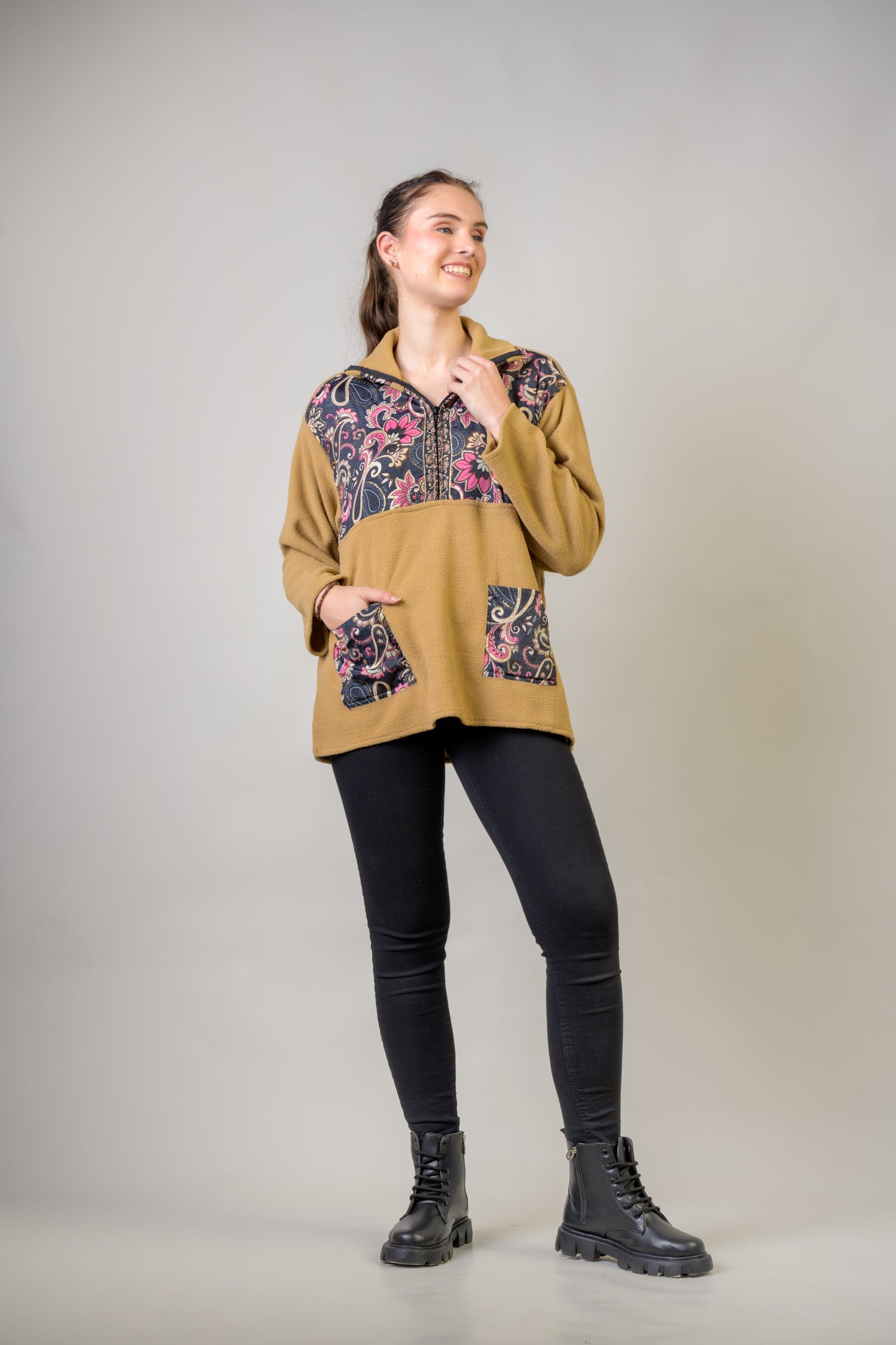 Floral Light Jacket - Beige