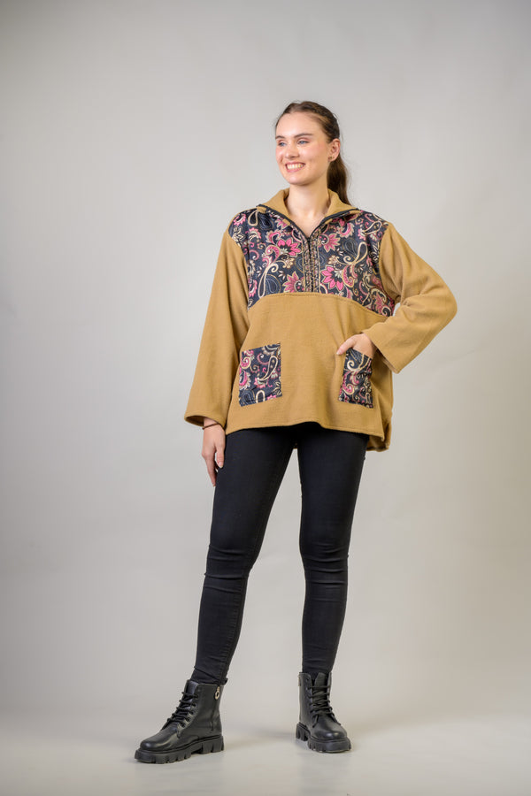 Floral Light Jacket - Beige