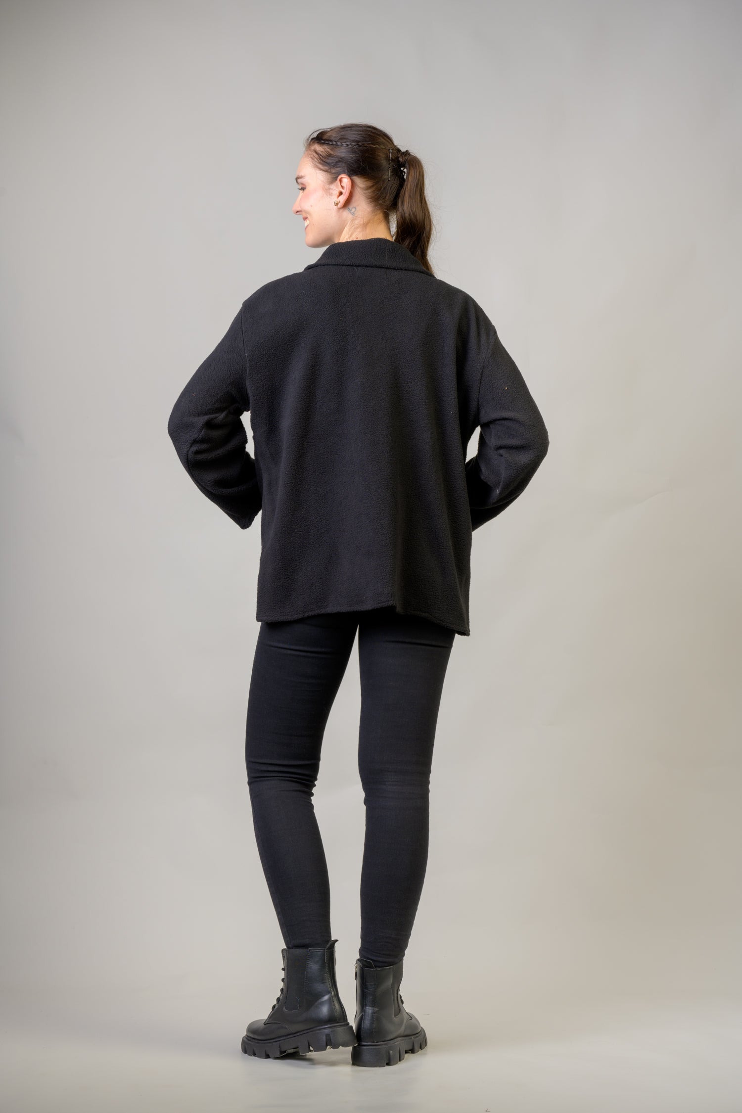 Floral Light Jacket - Black