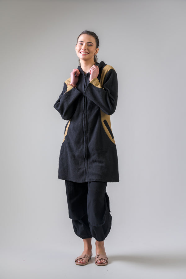 Fleecy Pocket Jacket - Black