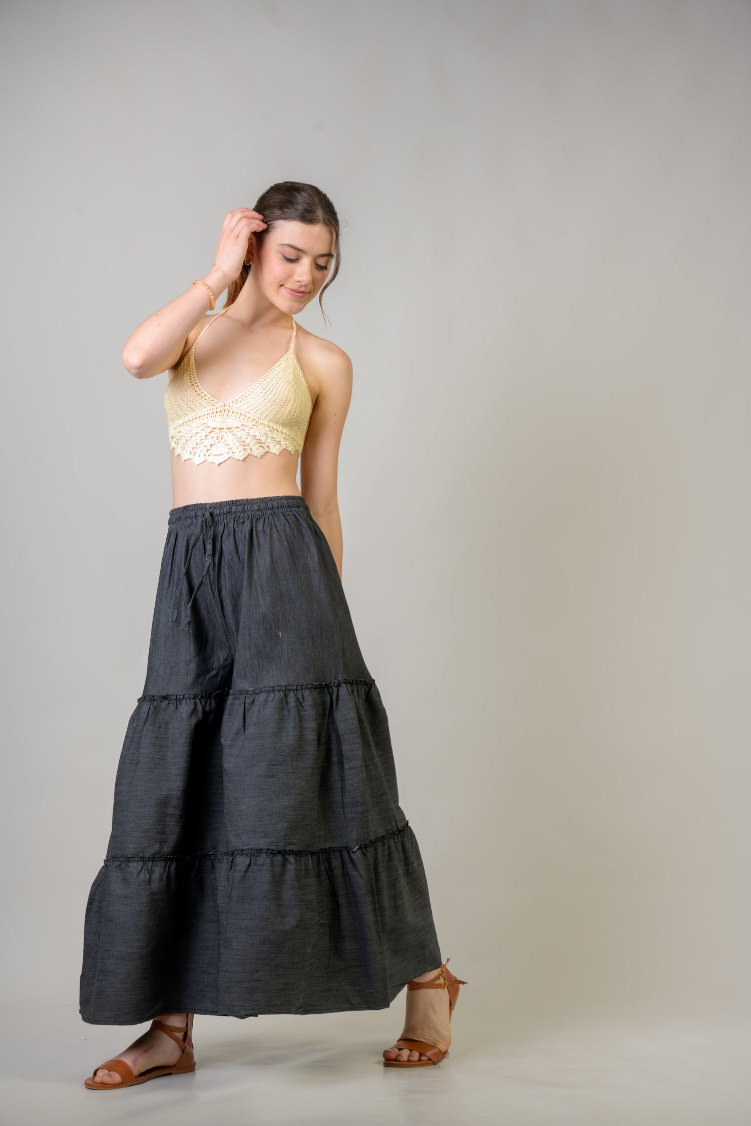 Tie-Front Denim Pants - Assorted
