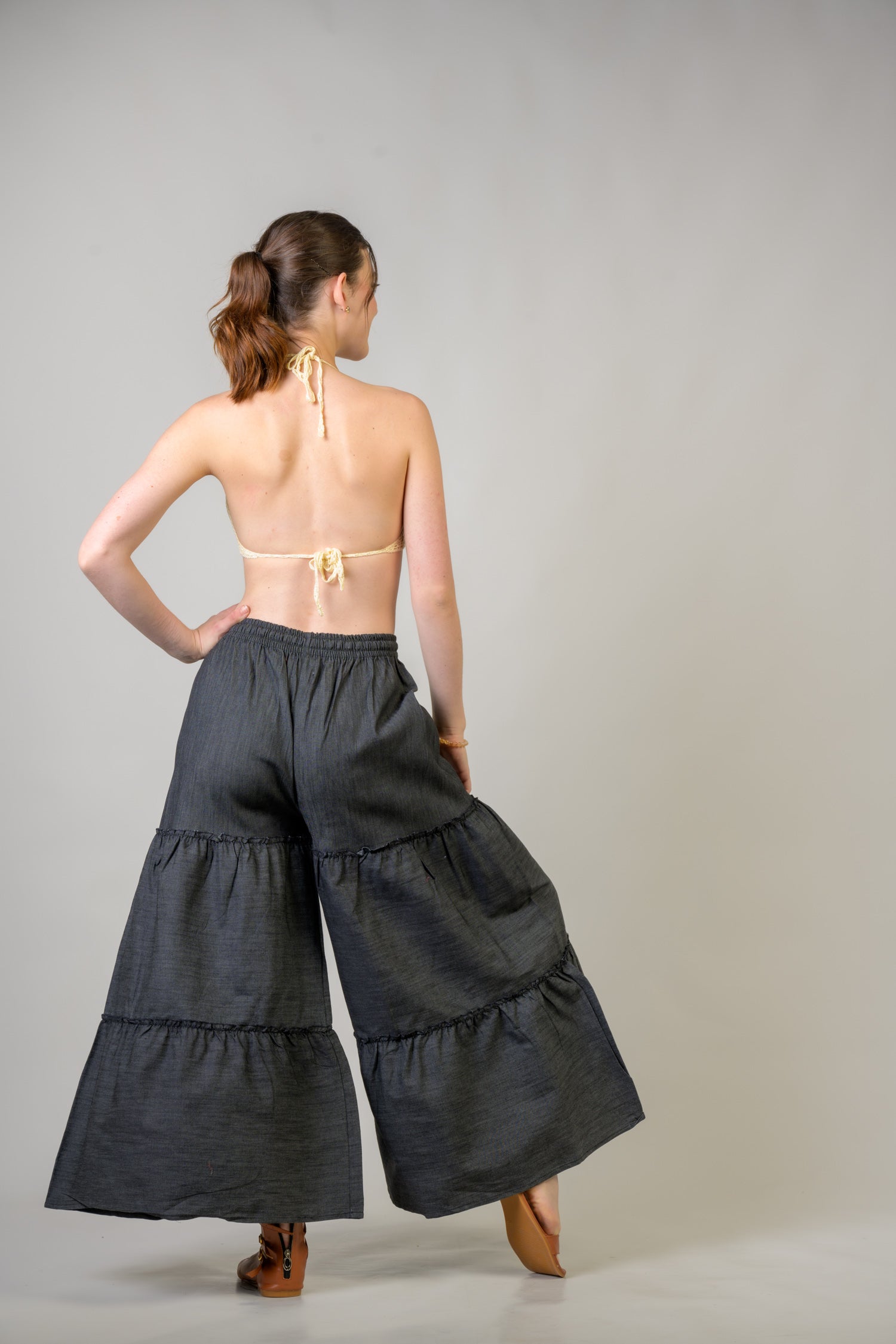 Tie-Front Denim Pants - Assorted