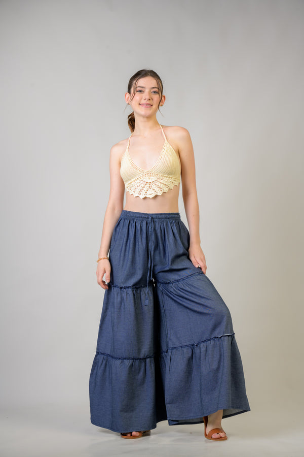 Tie-Front Denim Pants - Assorted