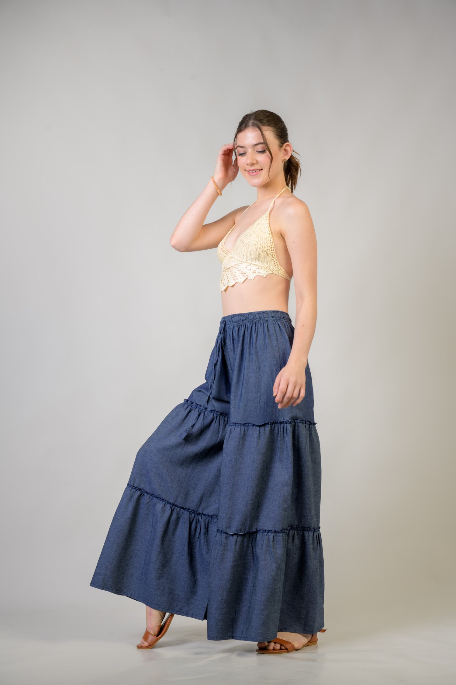 Tie-Front Denim Pants - Assorted