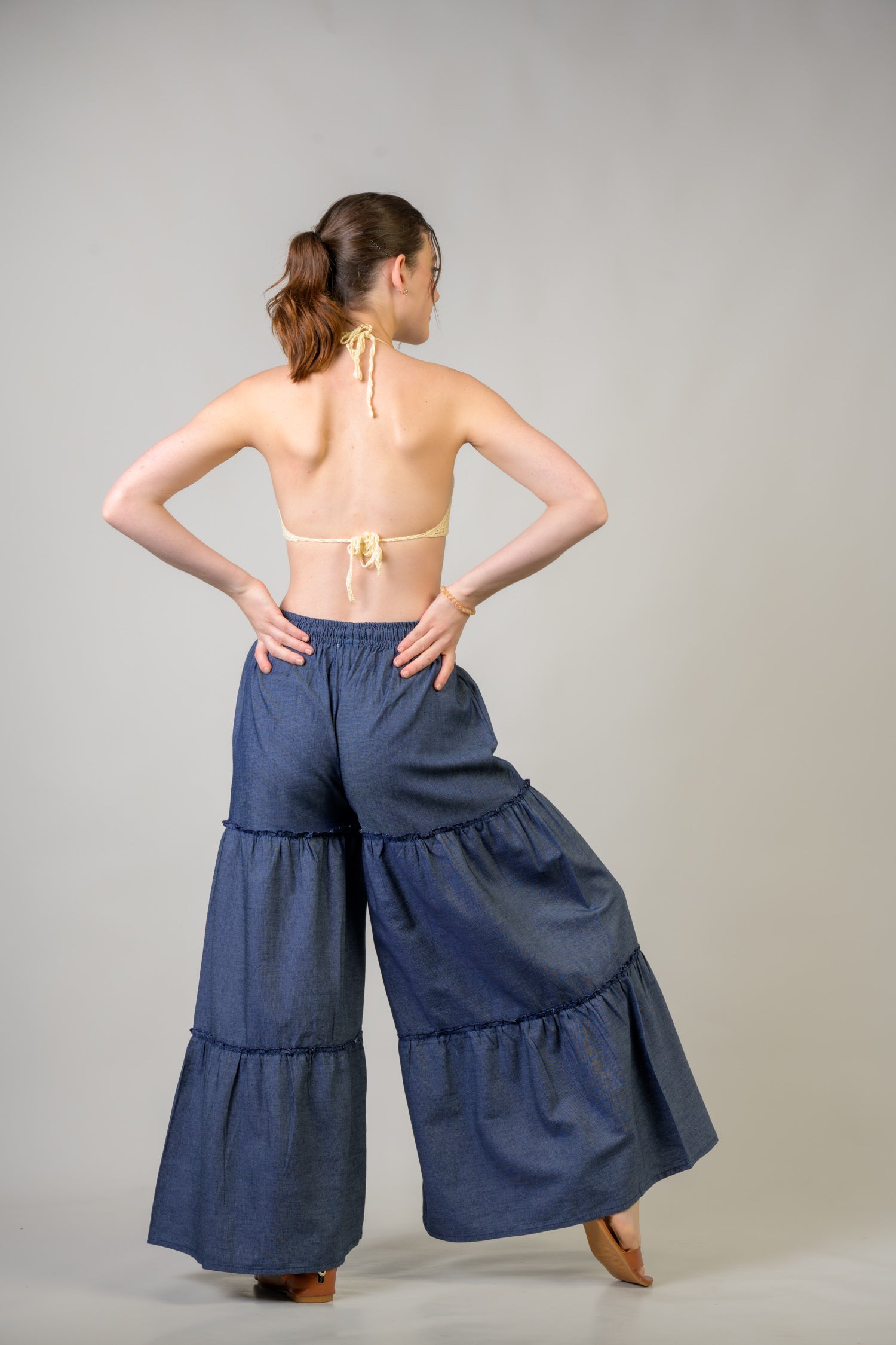 Tie-Front Denim Pants - Assorted
