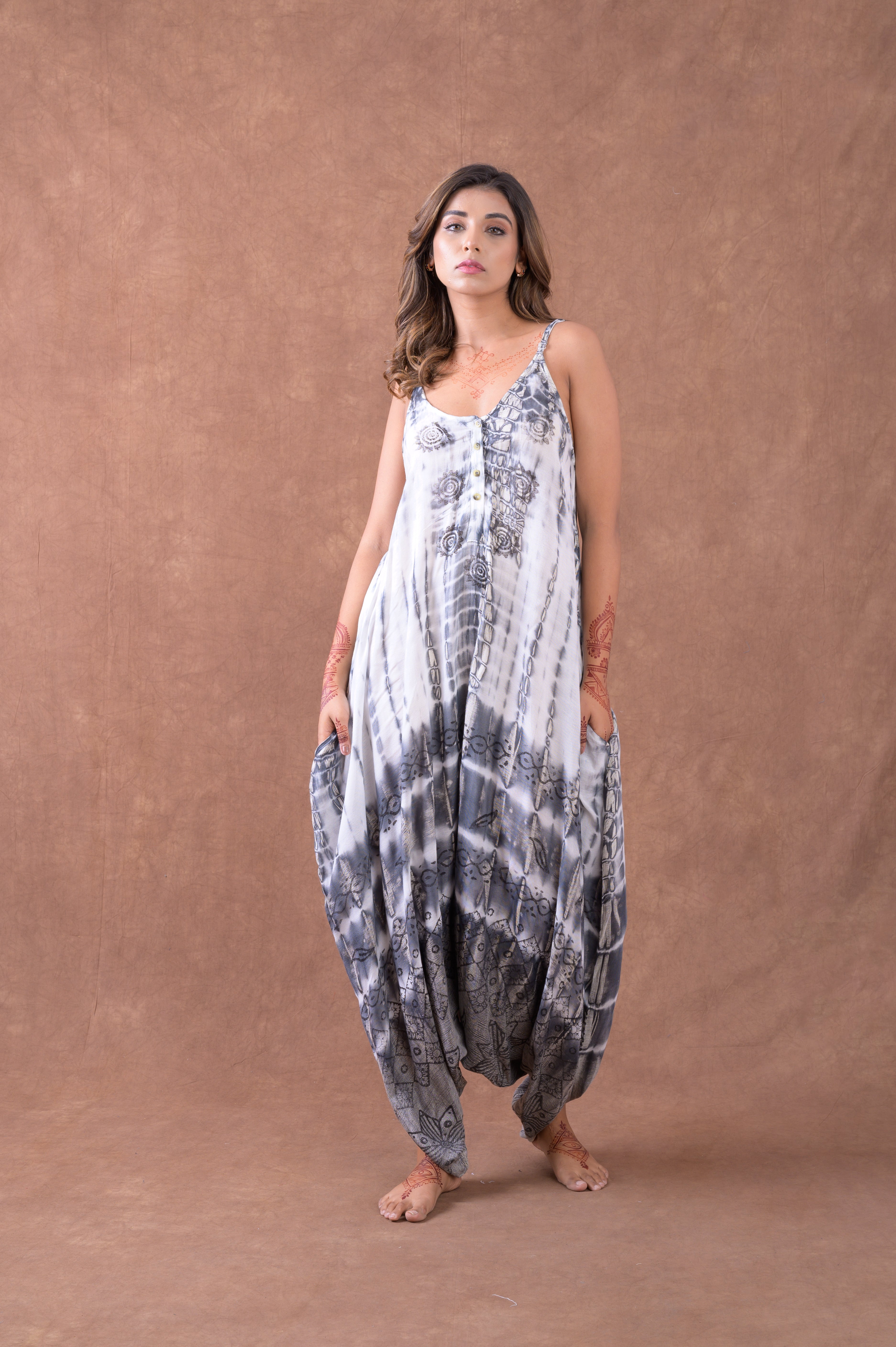 Rhea Tall Flowers Sleeveless Print Dress