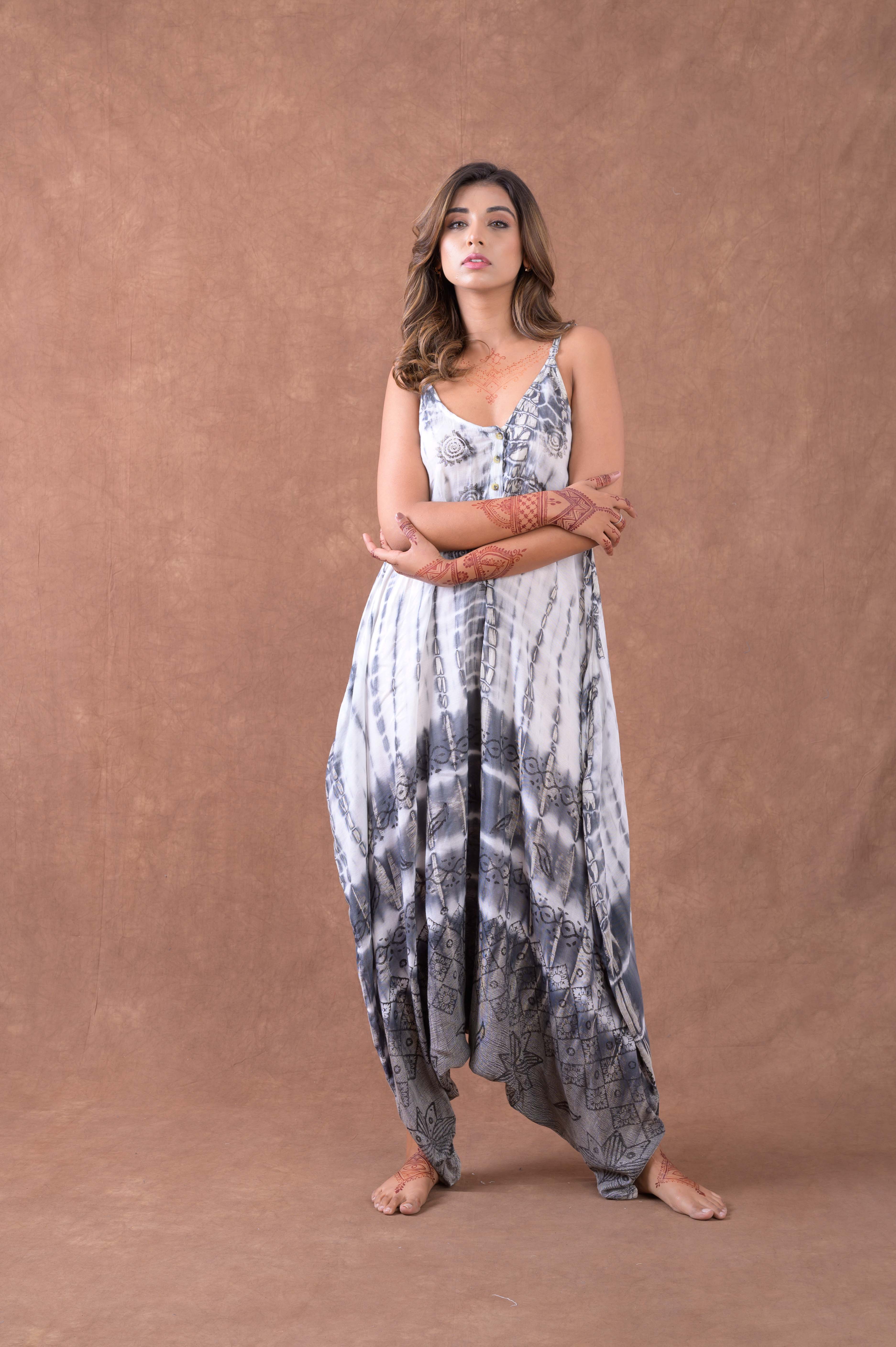 Tall Flowers Sleeveless Print Dress