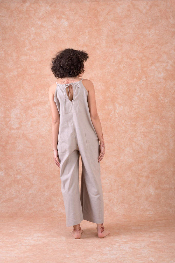 Relaxed Wide Leg Amber Jumpsuit - Brown