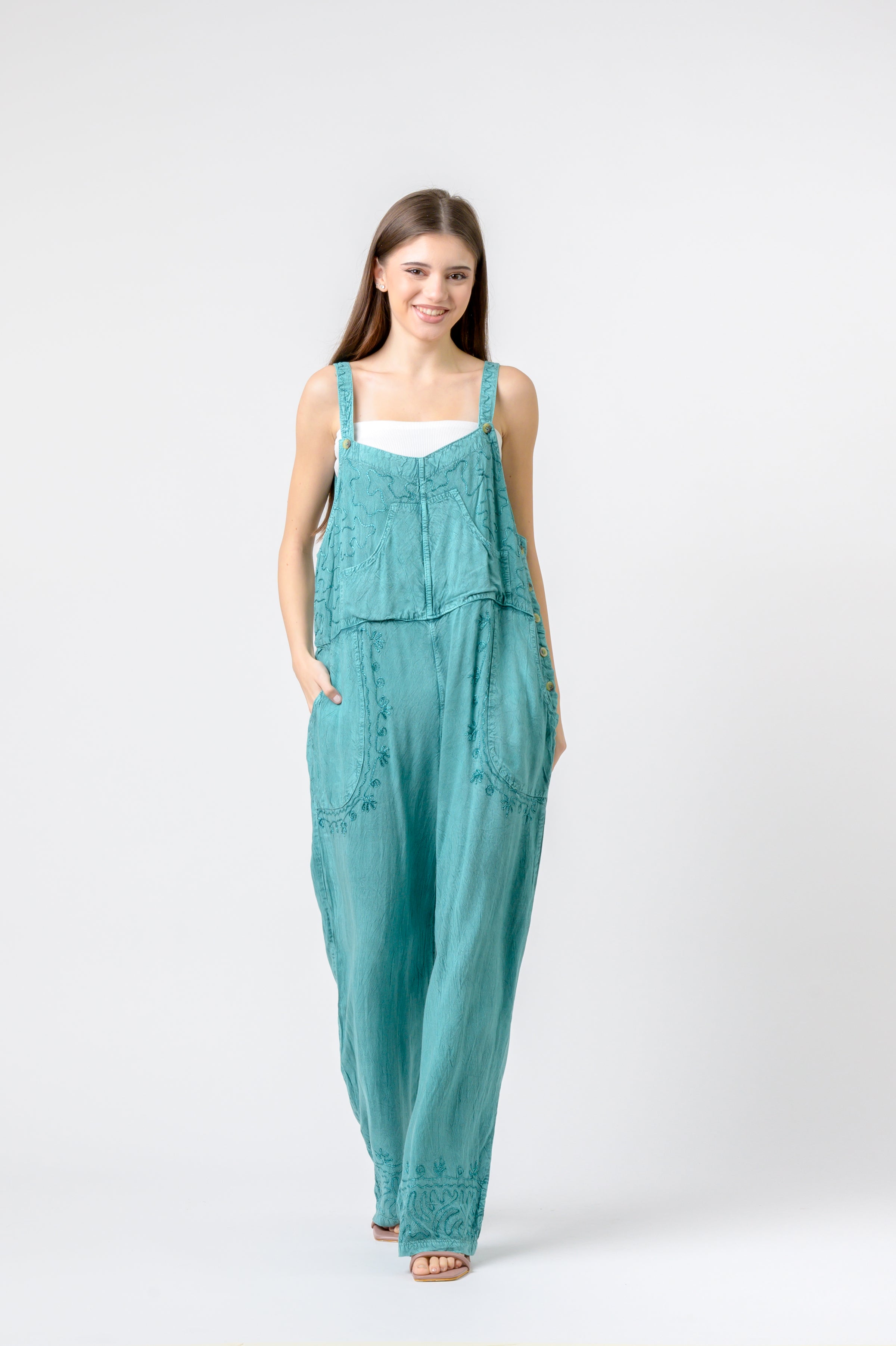 Lace And Patterned Jumper - Turquoise