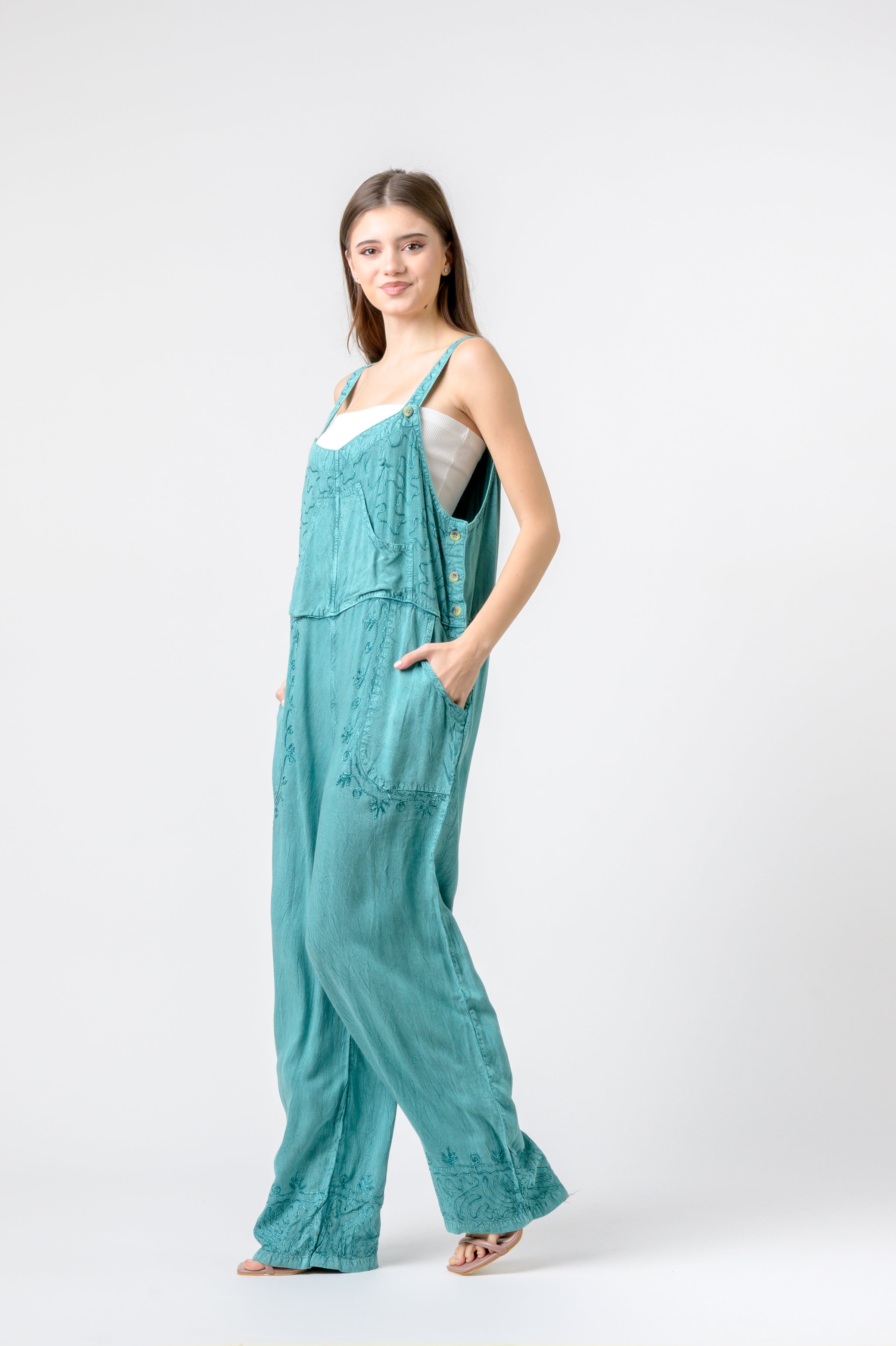 Lace And Patterned Jumper - Turquoise