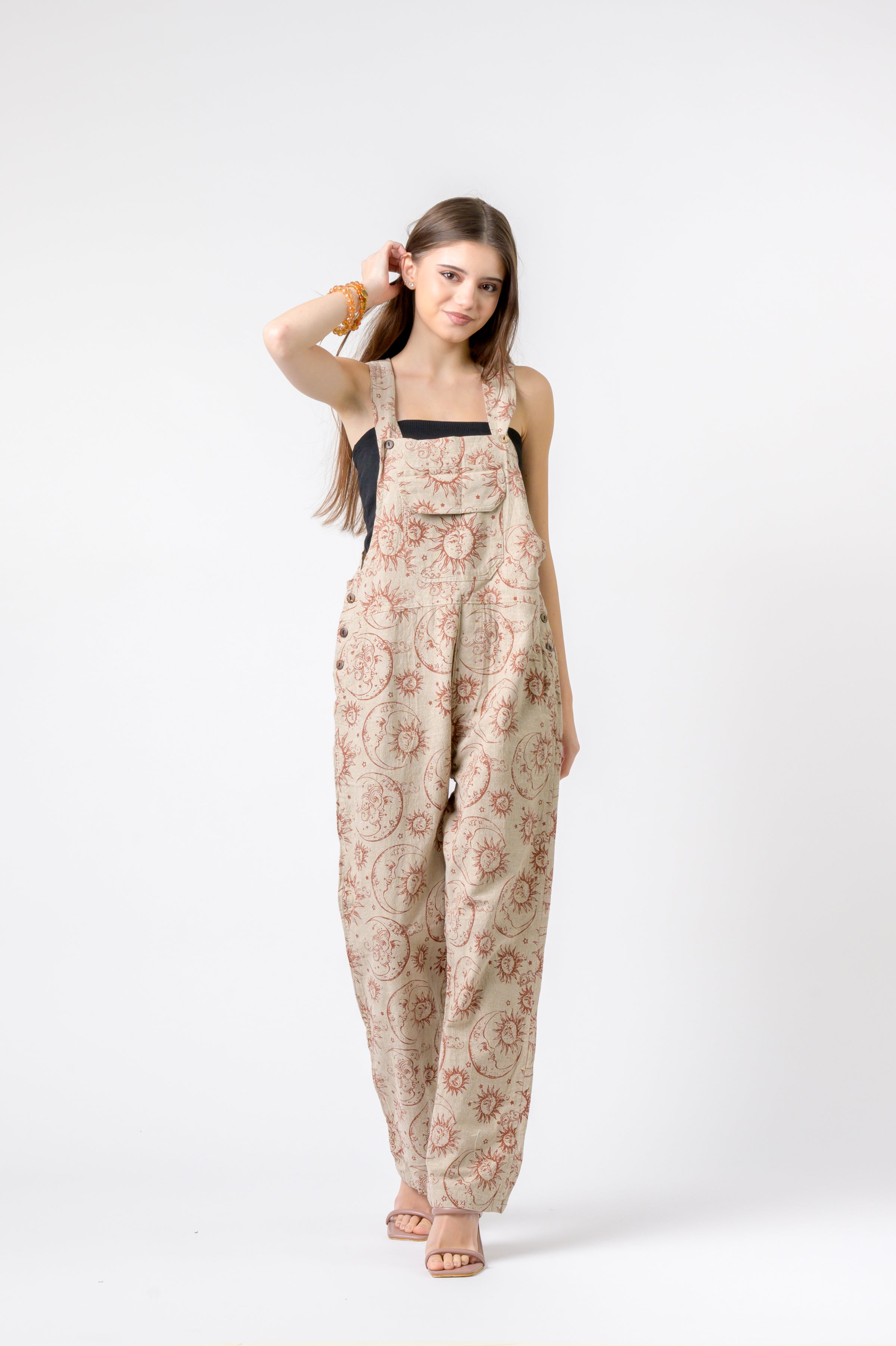 Cotton Style Sun and Moon Print Jumper - Multicolor