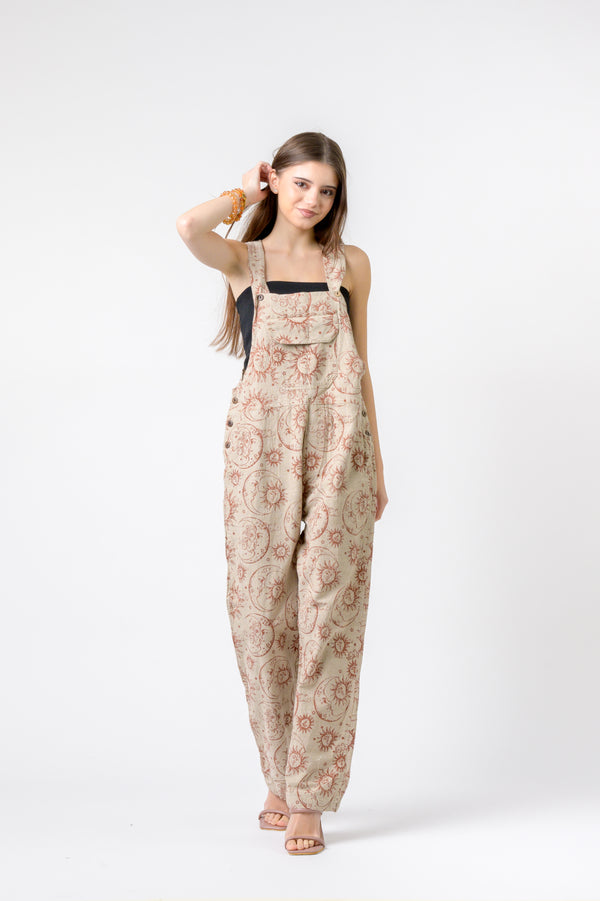 Cotton Style Sun and Moon Print Jumper - Multicolor