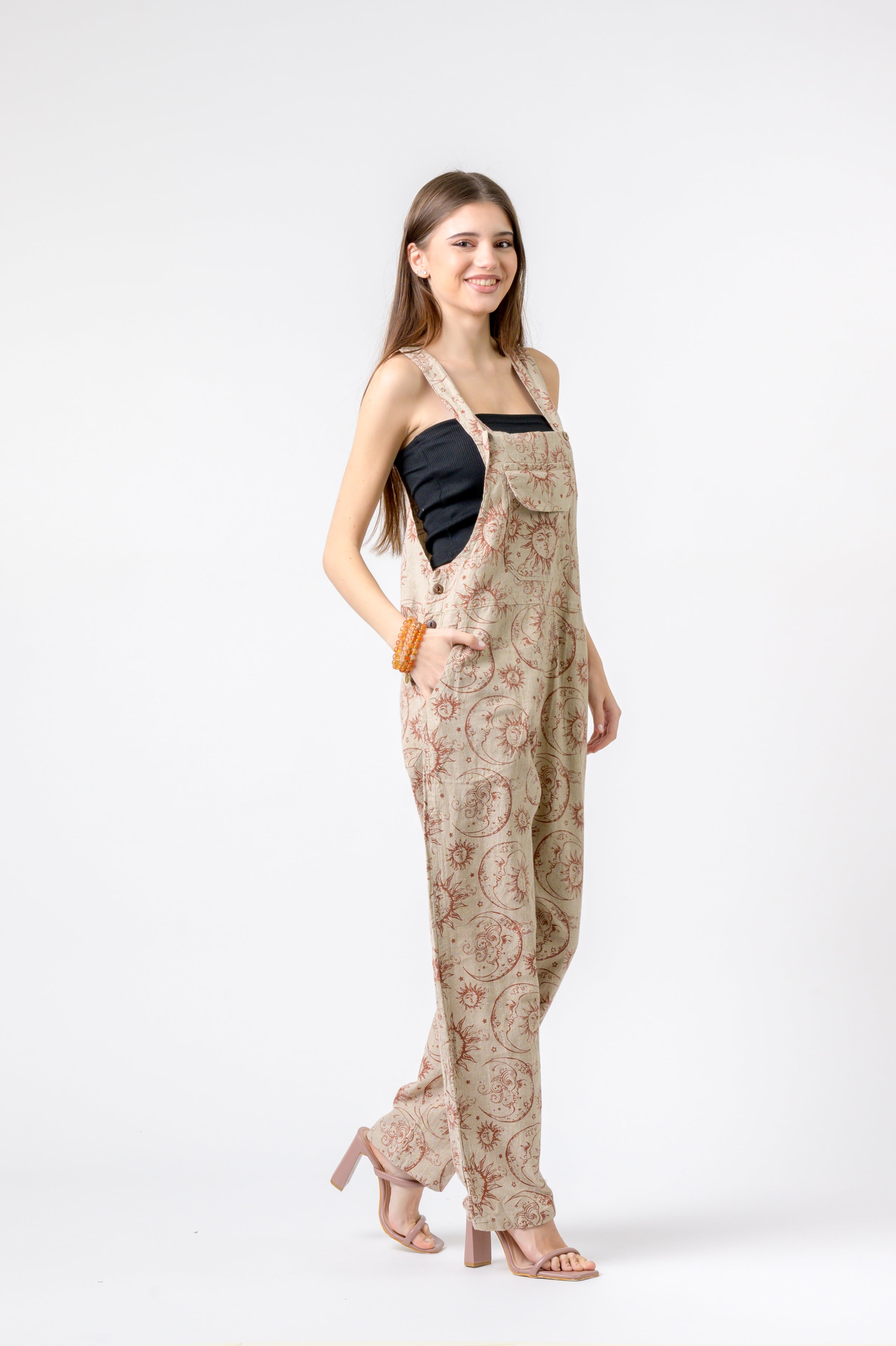 Cotton Style Sun and Moon Print Jumper - Multicolor