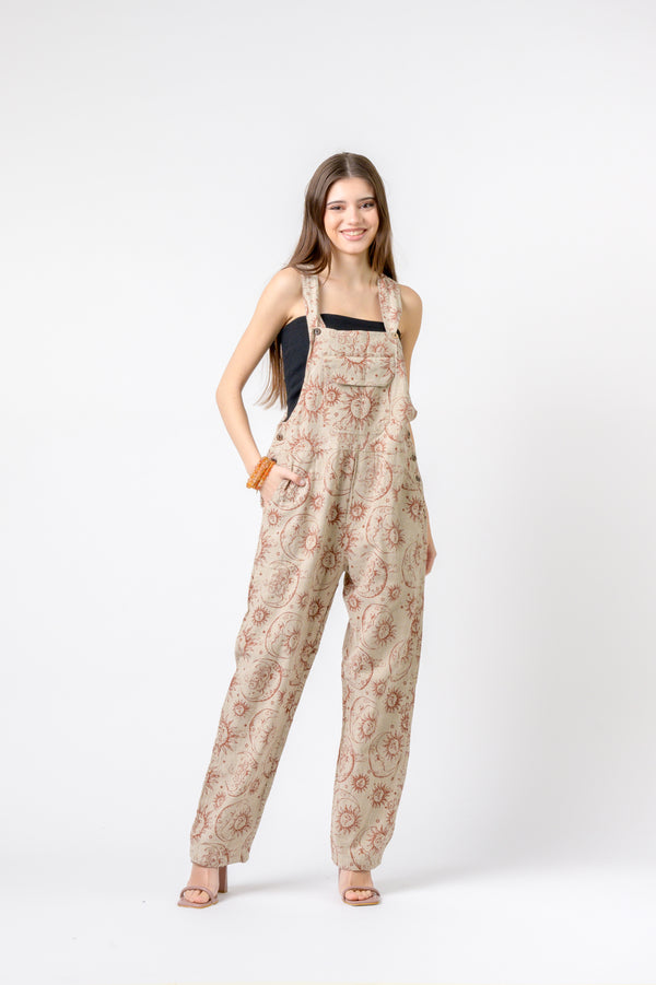 Cotton Style Sun and Moon Print Jumper - Multicolor