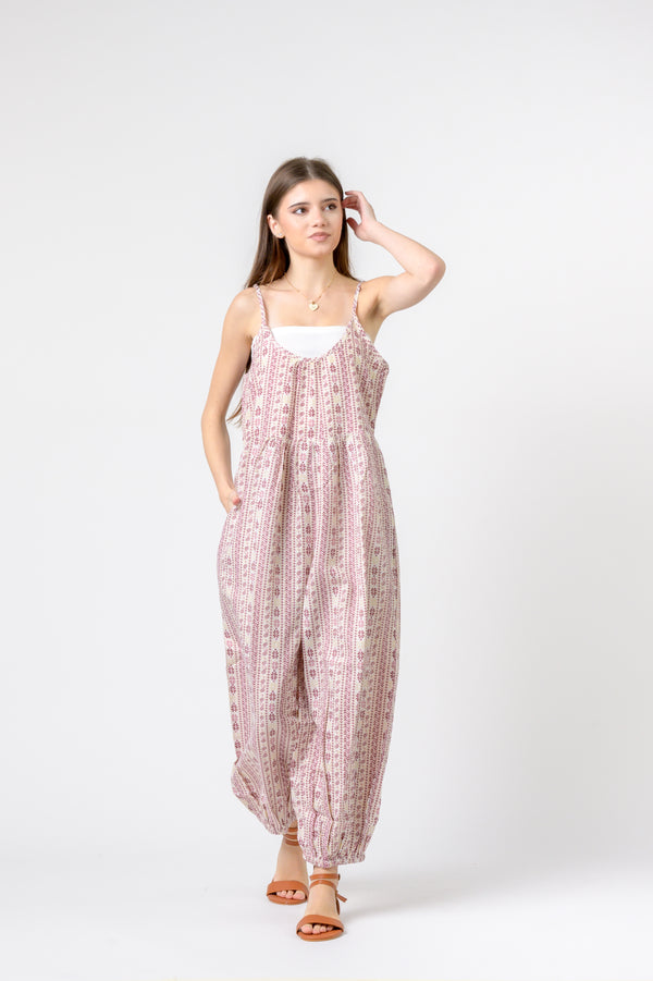 Eva Jumpsuit Flower Print - Pink
