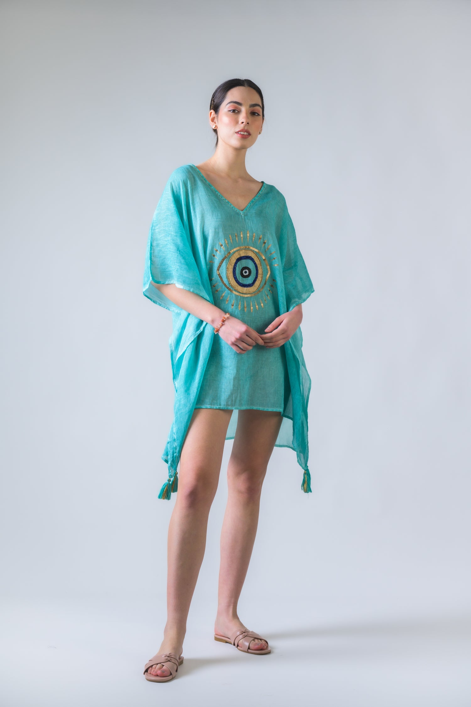 Rhea Evil Eye Brief Kaftan