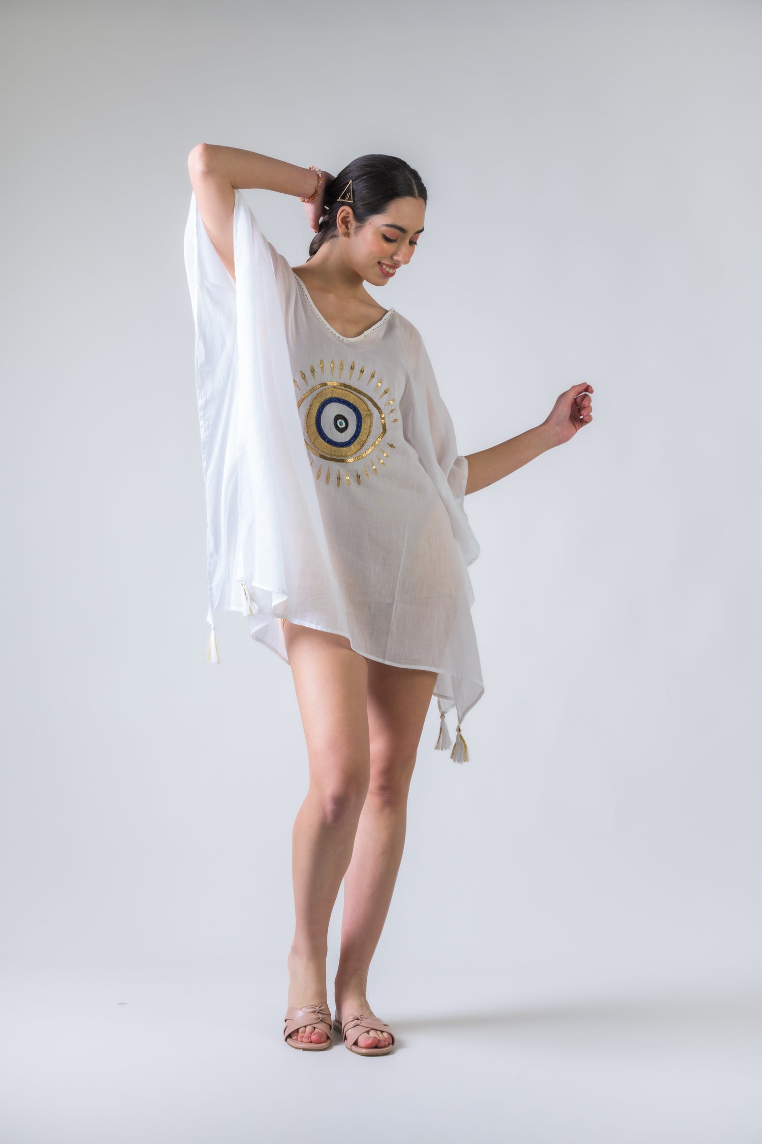 Rhea Evil Eye Brief Kaftan