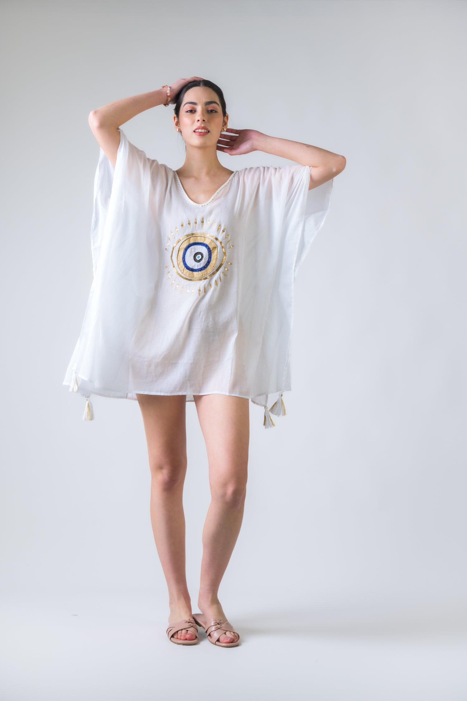 Rhea Evil Eye Brief Kaftan