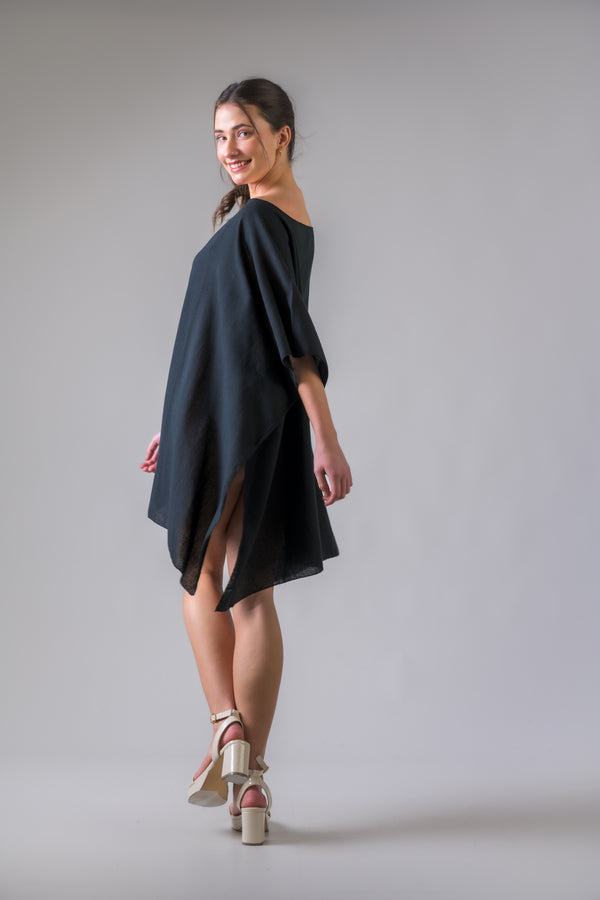 Solid Color Kaftan - Black