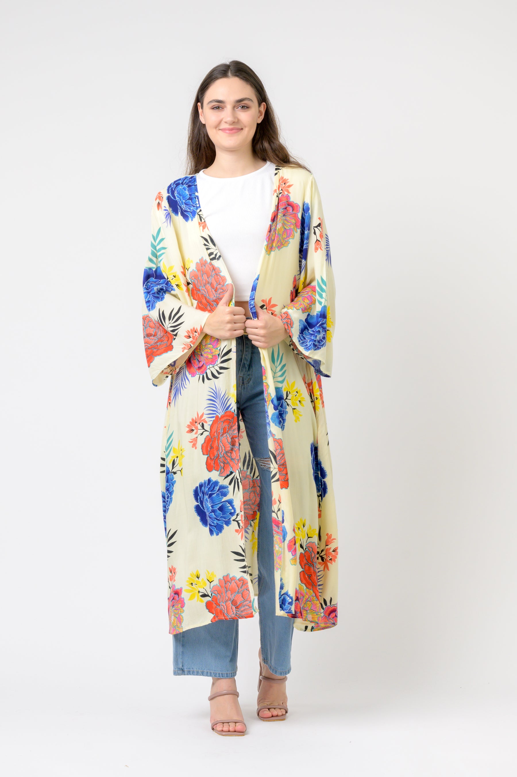 Kimono Long Roza print