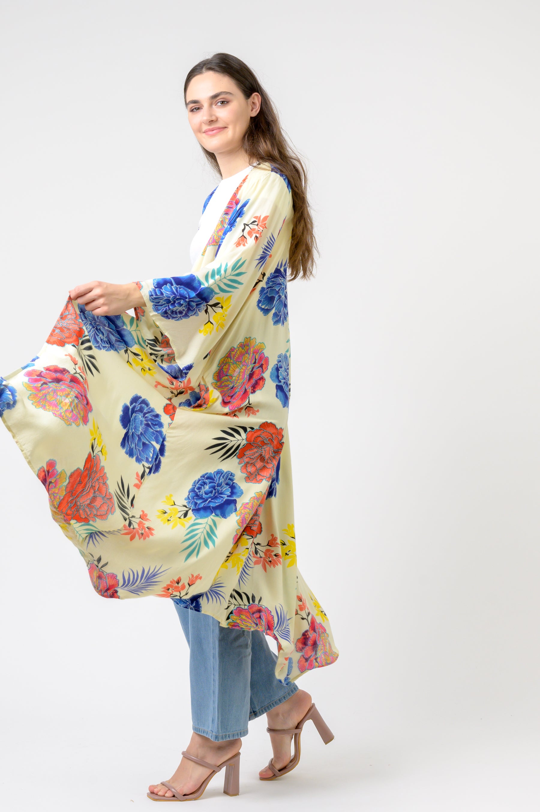 Kimono Long Roza print