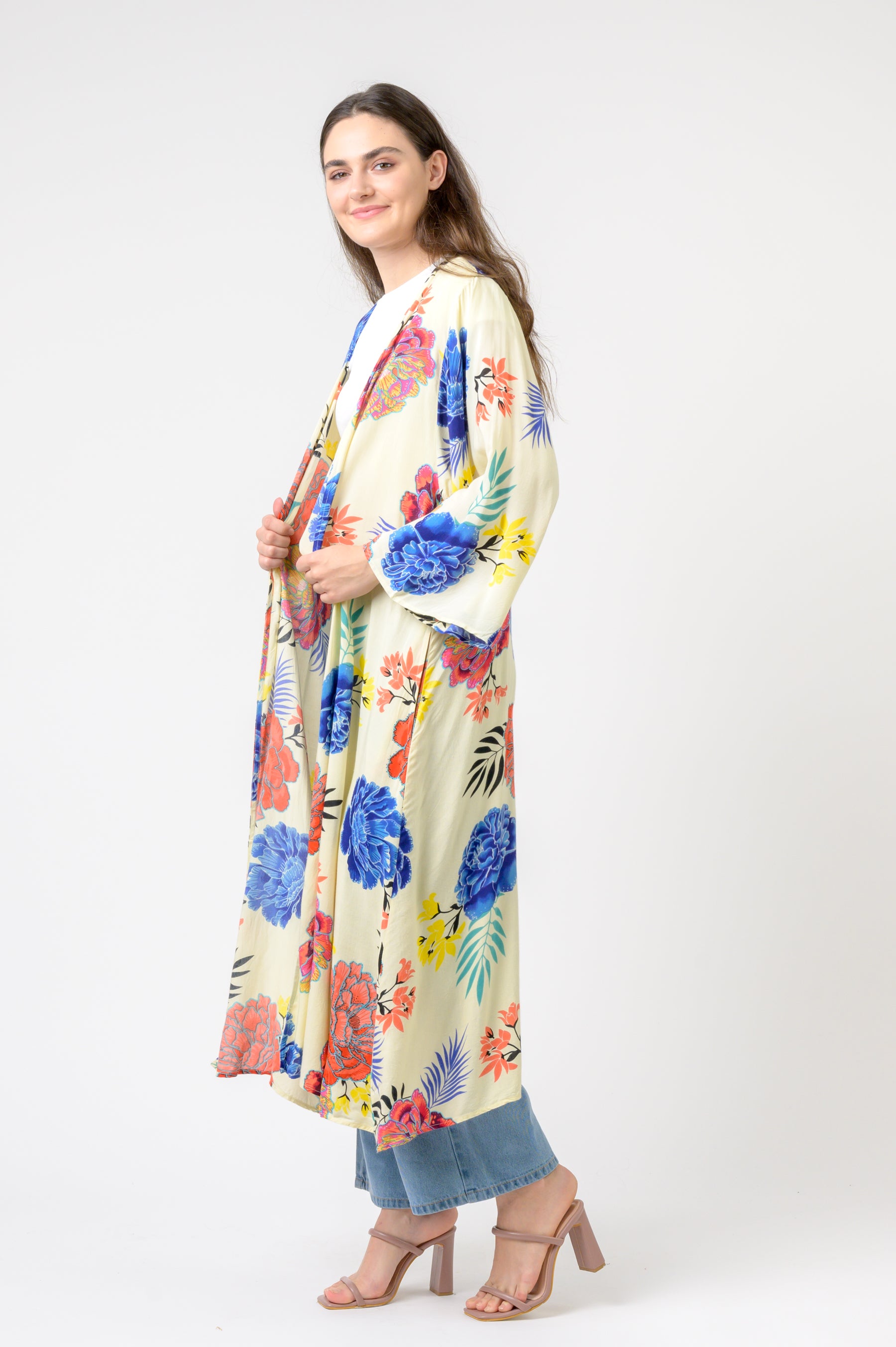 Kimono Long Roza print