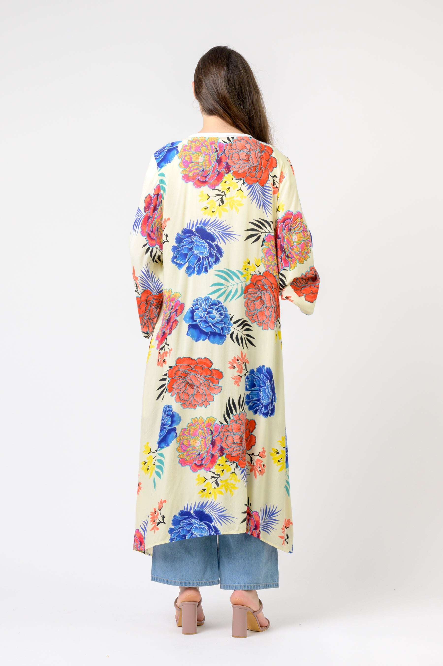Kimono Long Roza print