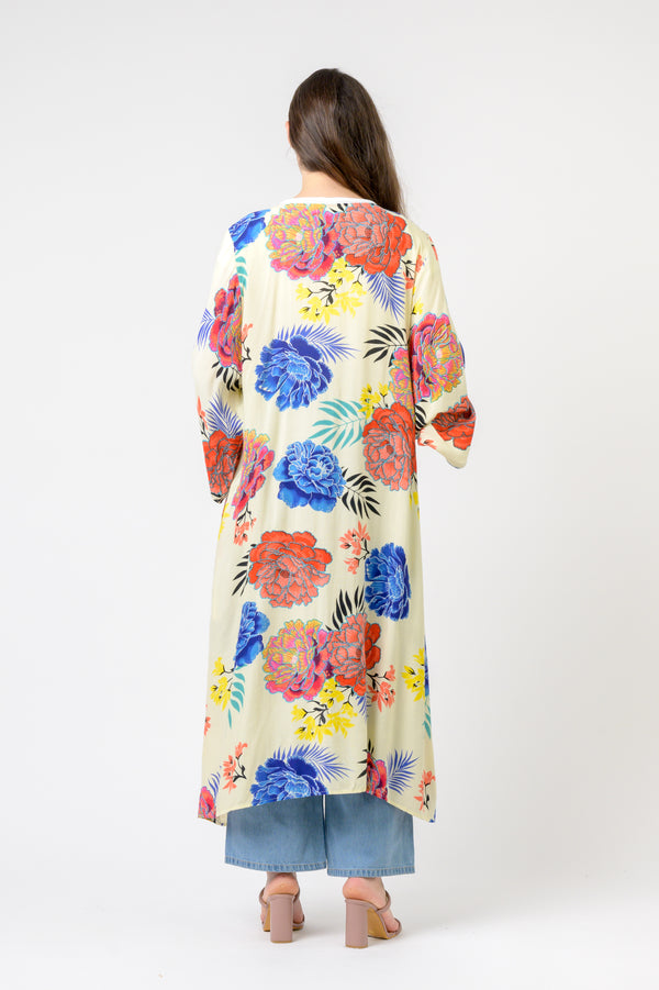 Kimono Long Roza print