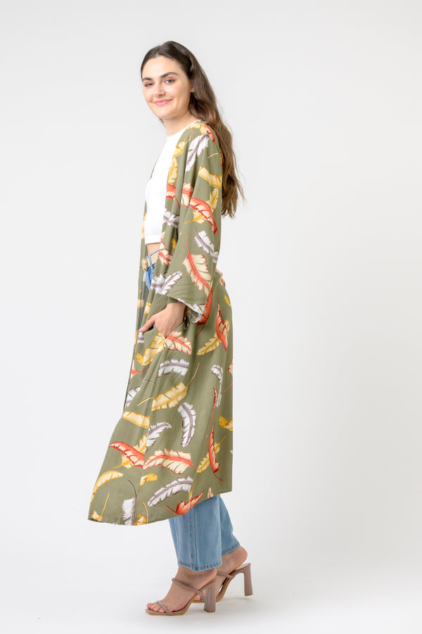 Kimono Long Tropical Print