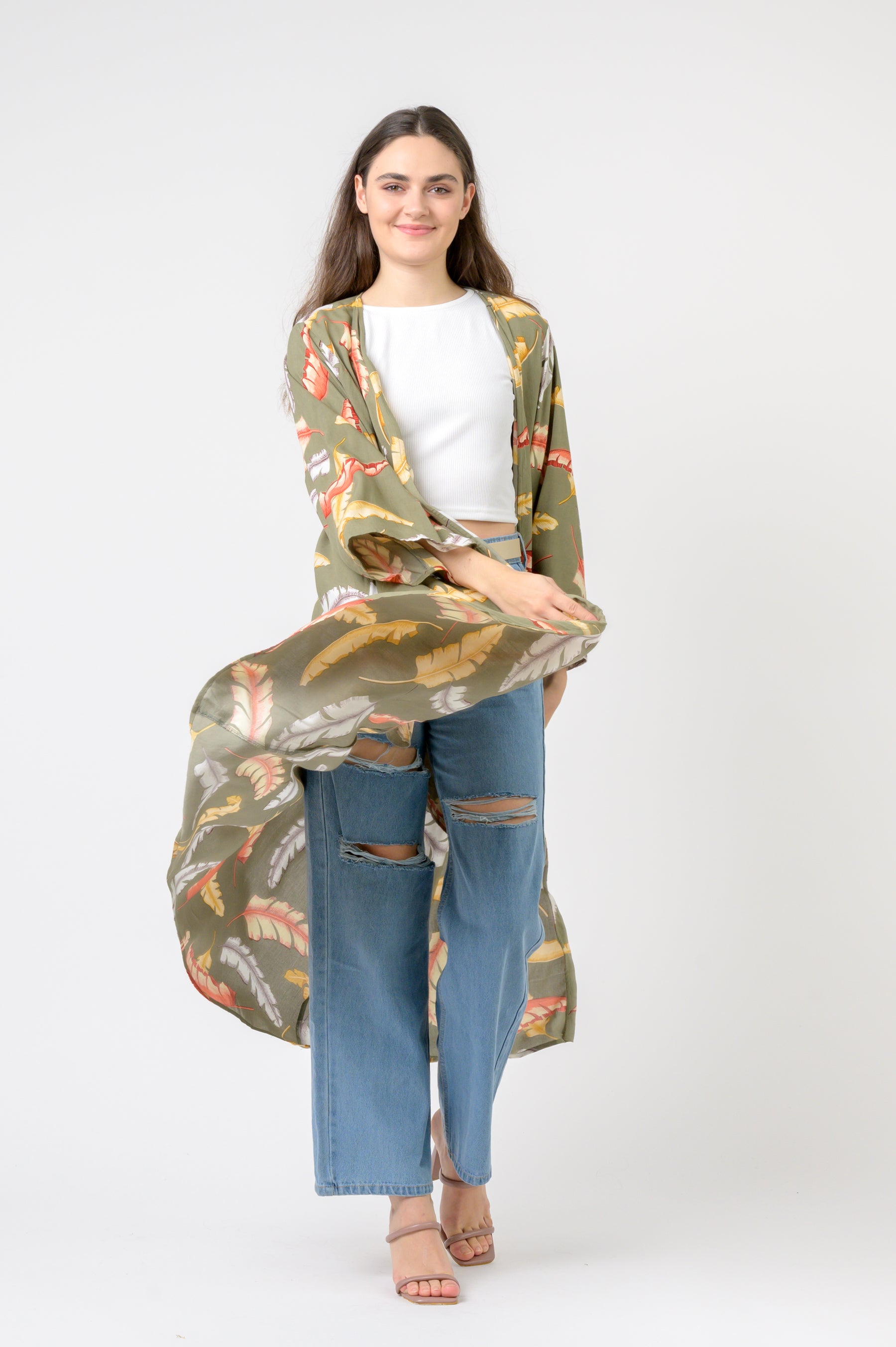 Kimono Long Tropical Print