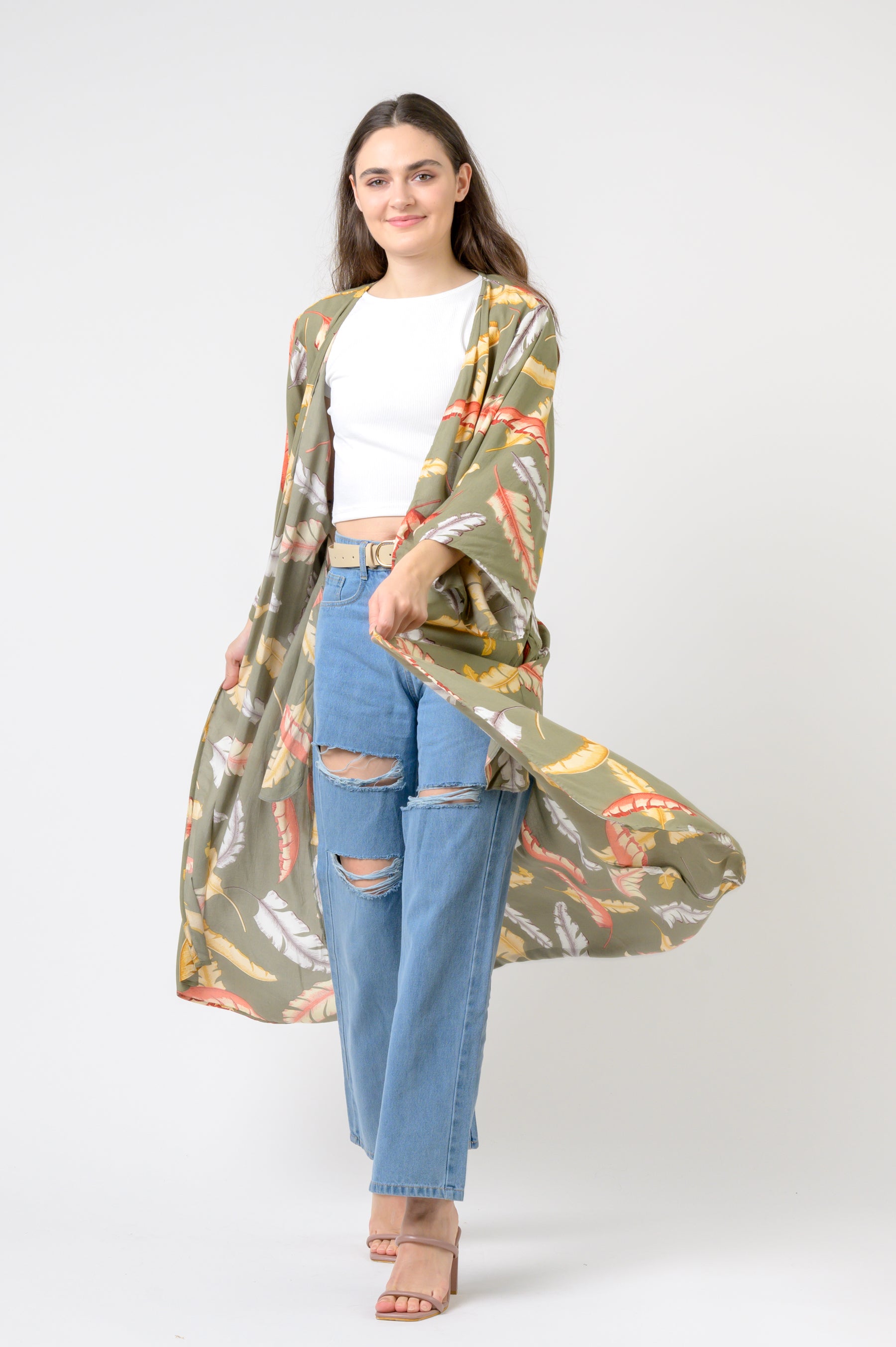 Kimono Long Tropical Print