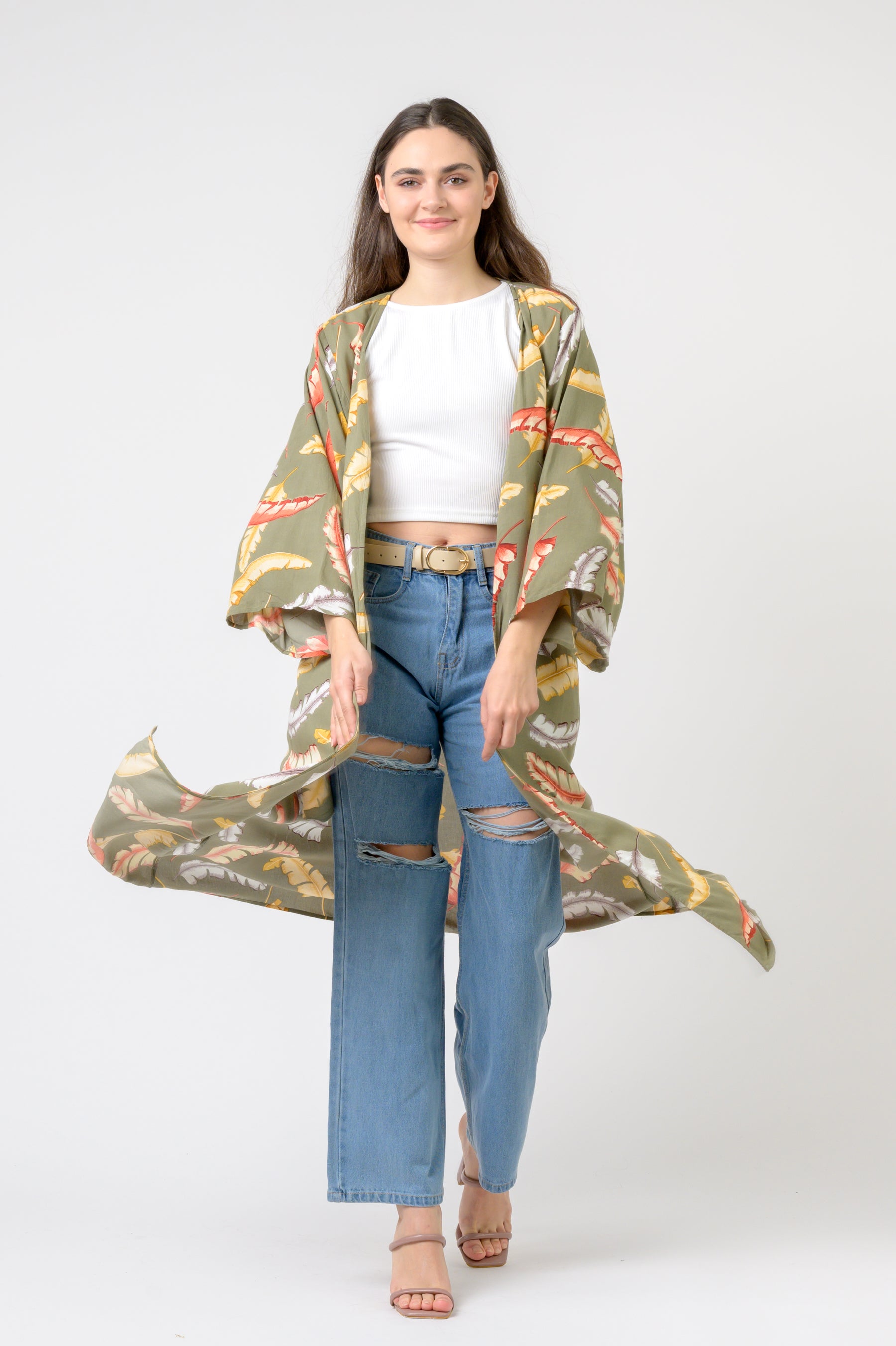 Kimono Long Tropical Print