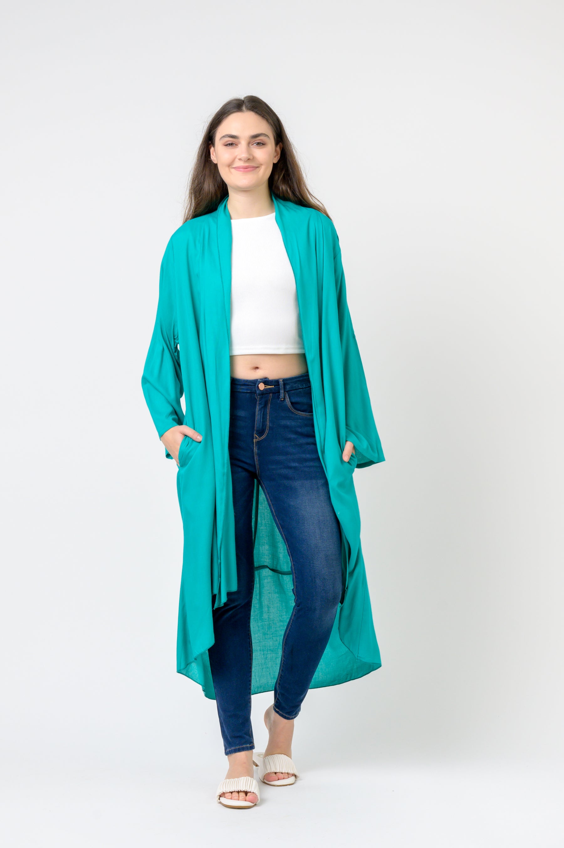 Solid Print Duster - Teal