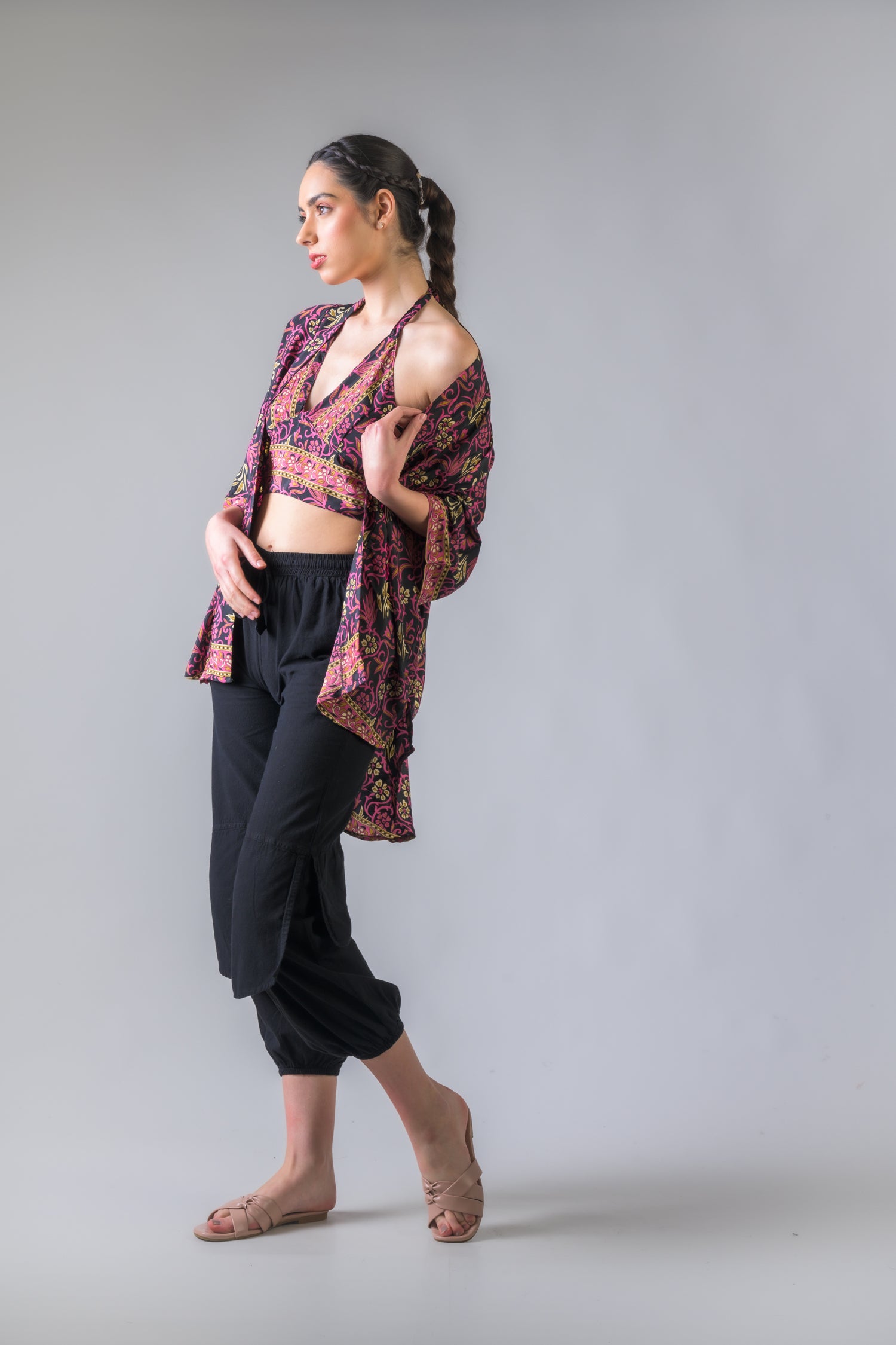 Fire Flower Kimono - Purple