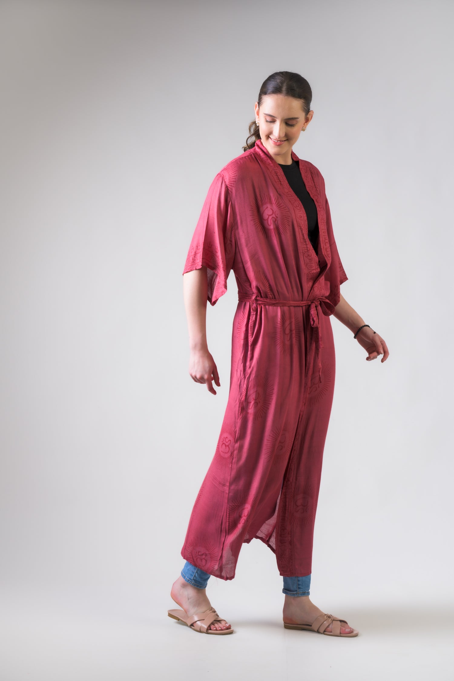 Rhea Short Sleeve Om Kimono