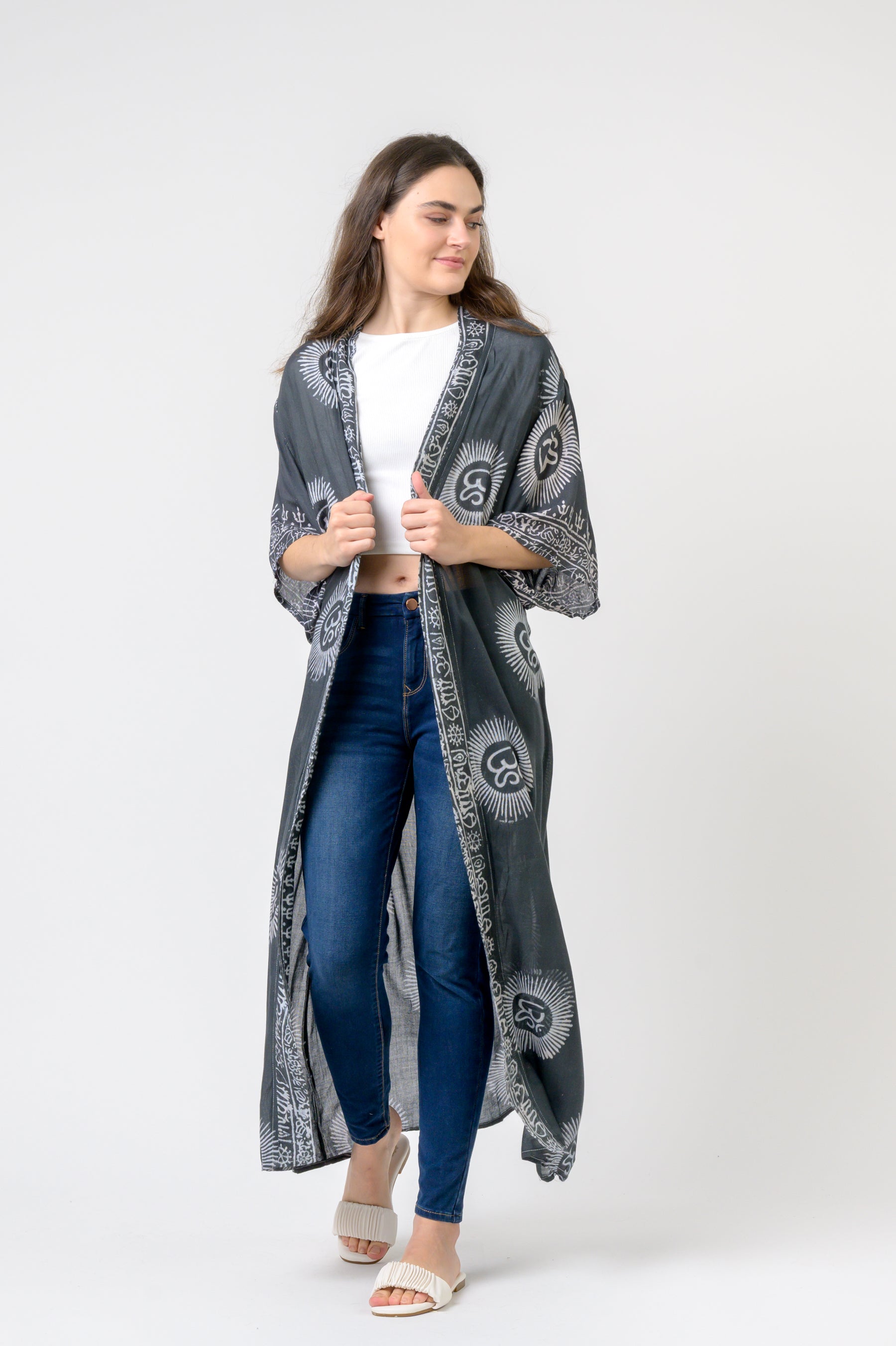 Short Sleeve Om Kimono