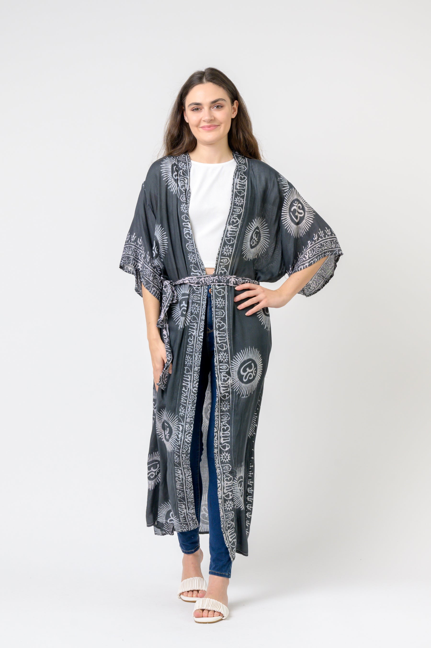 Short Sleeve Om Kimono