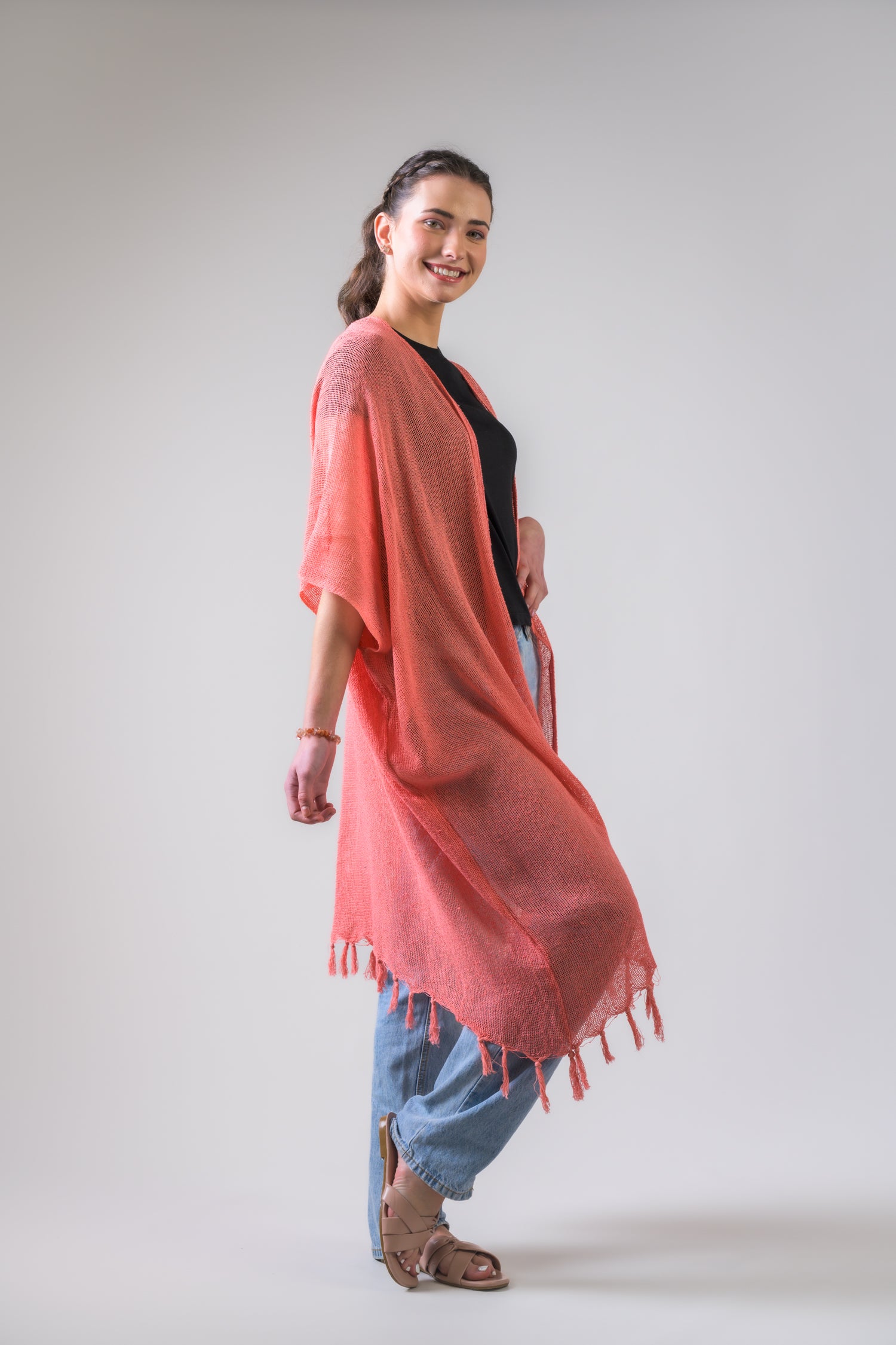 Light Short Kimono - Pink