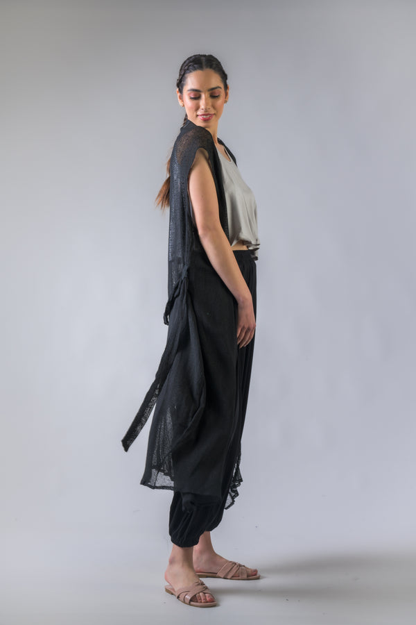 Light Net Kimono - Black