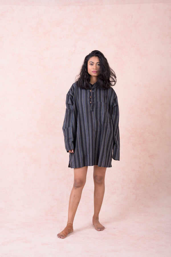 Striped Pocket Shirt - Black