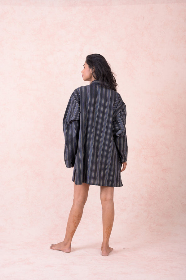 Striped Pocket Shirt - Black