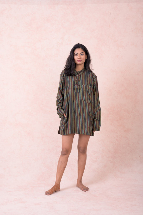 Striped Pocket Shirt - Green