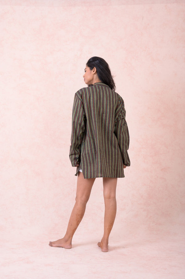 Striped Pocket Shirt - Green