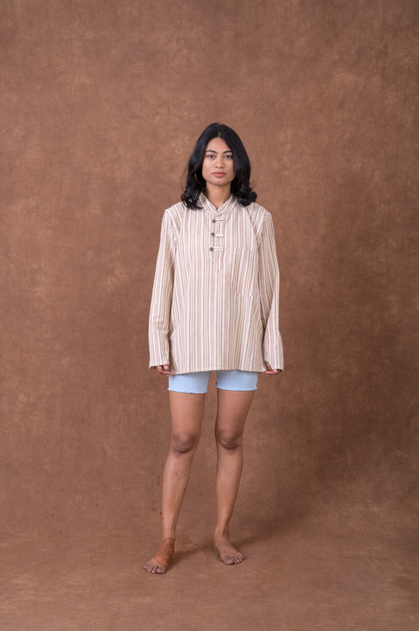 Striped Pocket Shirt - Grey