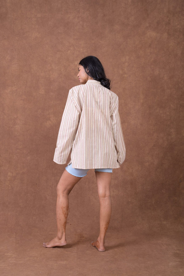 Striped Pocket Shirt - Grey